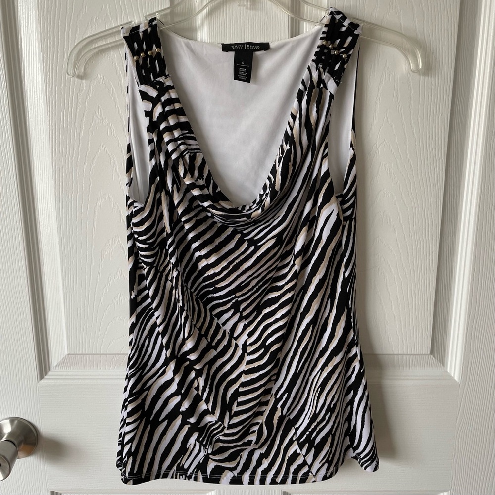 White House Black Market Animal Print Sleeveless Top Size Small